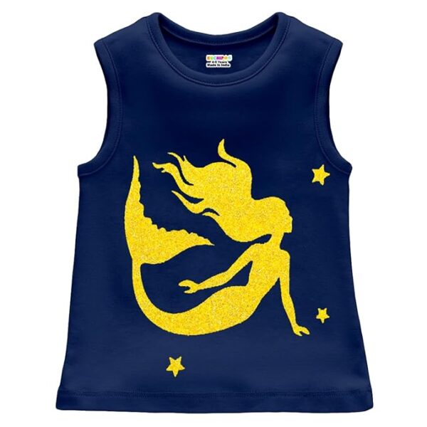 Kuchipoo Girls Sleeveless Regular Fit Cotton T-Shirt - Image 3