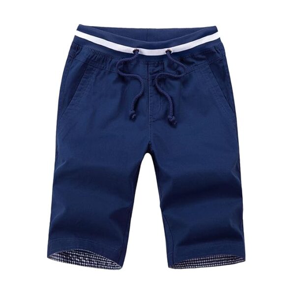 CALANDIS™ Men's Summer Shorts Cotton Joggers Classic Fit Pocket Pants Dark Blue M | Shorts | Mens Clothing - Image 2
