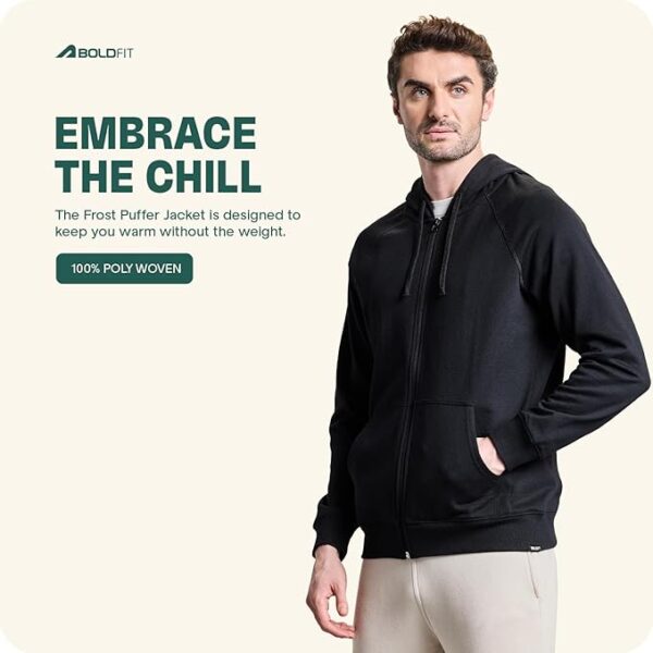 Boldfit Hoodies for Men Stylish Sweat Shirt Men Winter Jacket for Men Winter Wear for Men Thermal Insulation Mens Jacket Full Zipper Pullover for Men Fleece Sweatshirt for Man Hoodies for Man Hoodie - Image 3