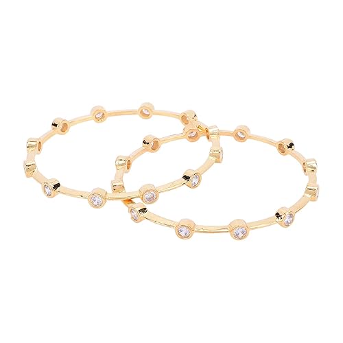 Ratnavali jewels American Diamond Gold Plated White CZ/Diamond Bangles for Women/Girls RV3193W - Image 5