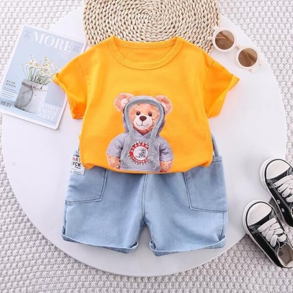 Googo Gaaga Boy's Cotton T-Shirt With Shorts - Image 3