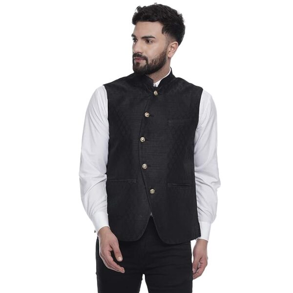 Veera Paridhaan Jacquard Printed Silk Nehru Jacket