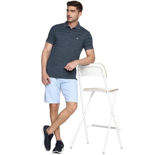Van Heusen Men's Striped Regular Fit Polo Shirt - Image 3
