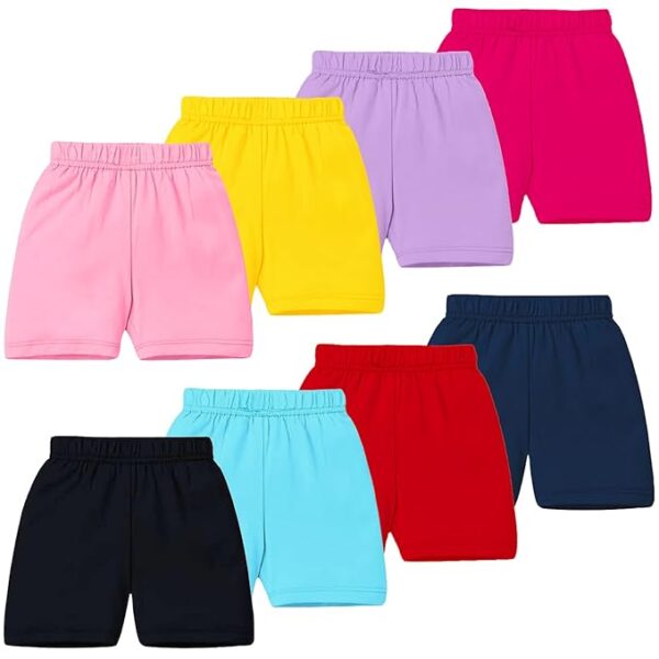 Kuchipoo Girls Regular Fit Cotton Shorts - Pack of 8 - Image 2
