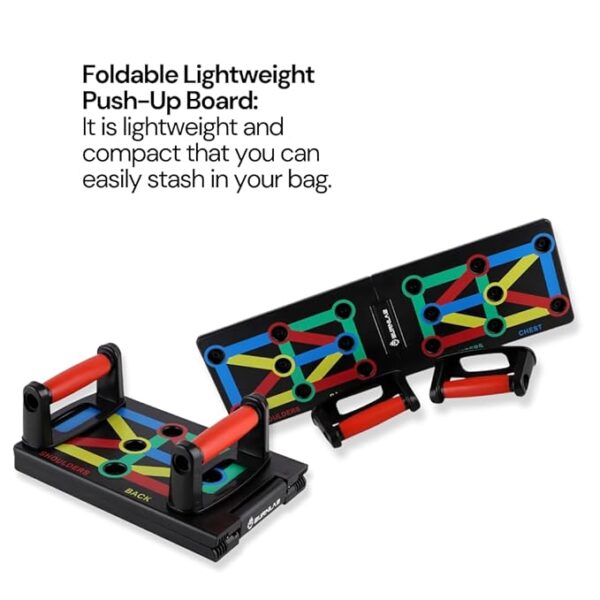 Burnlab Push Up Board (Black) | Color-coded pushup board training system | Targets specific muscles - chest, shoulders, back, and arms - Image 6