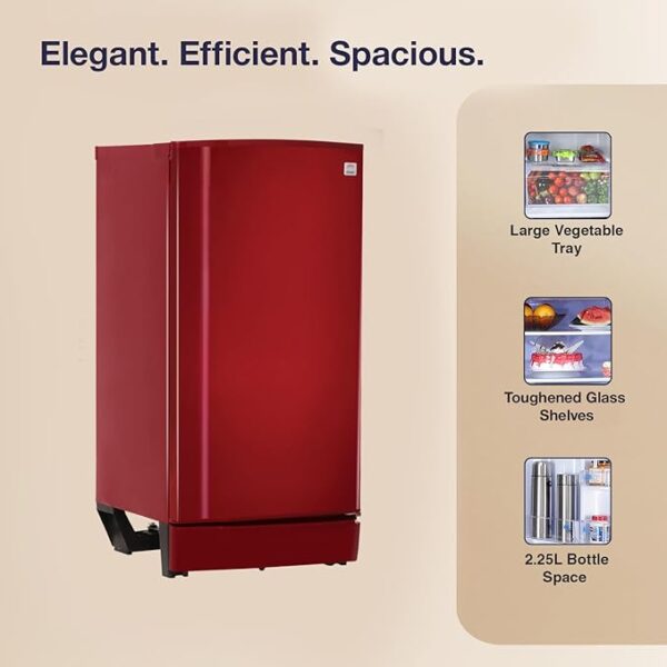Godrej 183 L 1 Star Advanced Capillary Technology Direct Cool Single Door Refrigerator (2025 Model, RD EDGE 190A TRF ST WN, Steel Wine) - Image 3
