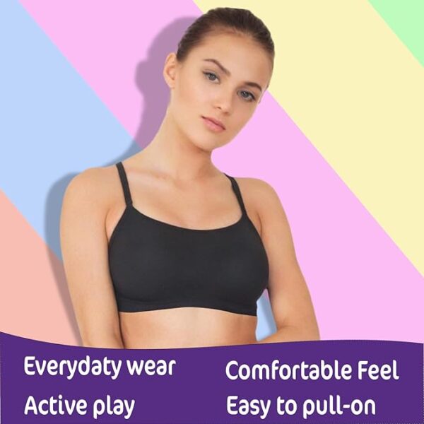 Pack of 4 Solid Beginner Bras for Girls/Kids: Half Slips & Camisoles - Image 6
