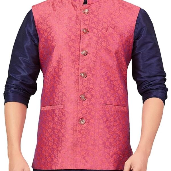 Studio Shringaar Men's Brocade Nehru Jacket/Waist Coat (513) - Image 2
