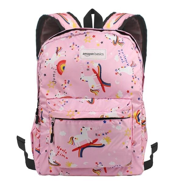 amazon basics Lightweight Backpack (Abstract Print) | Durable Polyester, Lightweight & Comfortable | Stylish Design with Organized Storage | Perfect for School