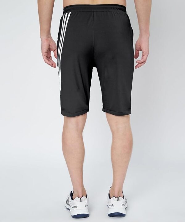 Mehrang Athletic Shorts for Men, with White Side Stripes, Drawstring Waist, Casual Sports Wear for Men - Image 2