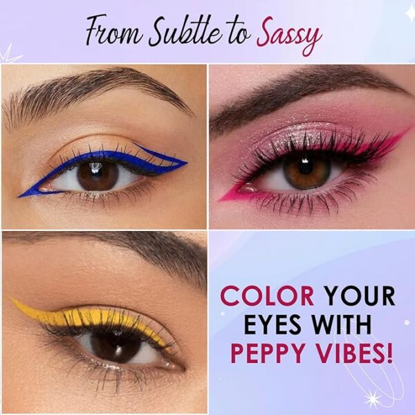 Glam21 Peppy Vibes Eyeliner |Matte Finish Stays up to 10 Hours |Smudge-Proof & Water-Proof |Long Lasting Eyeliner | Precision application| Blue Fizz-0.4g - Image 2