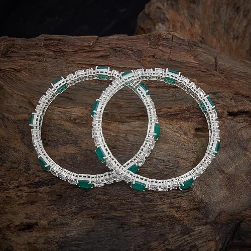 KUSHAL'S Fashion Jewellery Polished Zircon Bangle With Fixed Clouser | Best For Gifting & Special Occasion | Bangle For Women - Image 3
