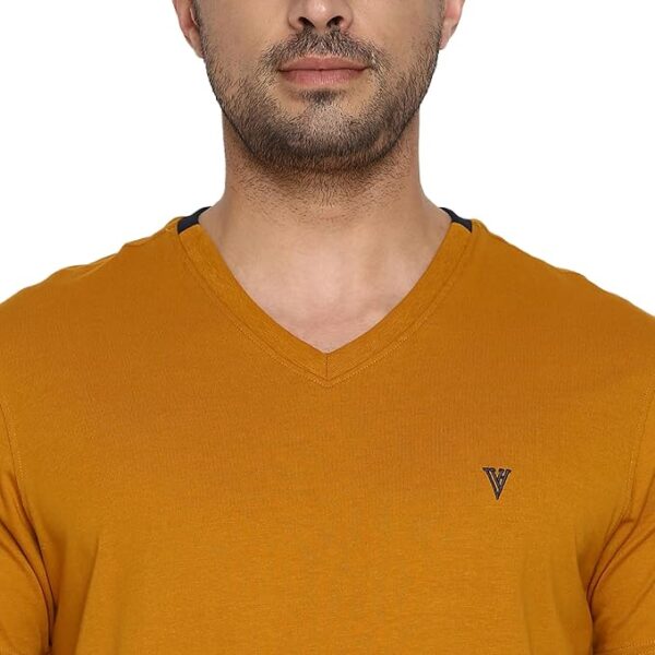 Van Heusen Men's Solid Regular Fit T-Shirt - Image 2