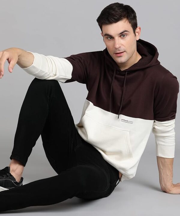 Alan Jones Clothing Men's Colorblocked Cotton Hoodies Sweatshirt - Image 2