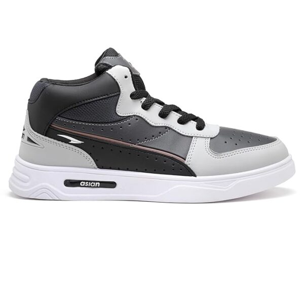 ASIAN Men's White Casual Sneaker Hi-Neck Shoes with Synthetic Upper Lightweight Comfortable Mid Top Sneaker Shoes for Men's & Boy's Boston-11 - Image 4