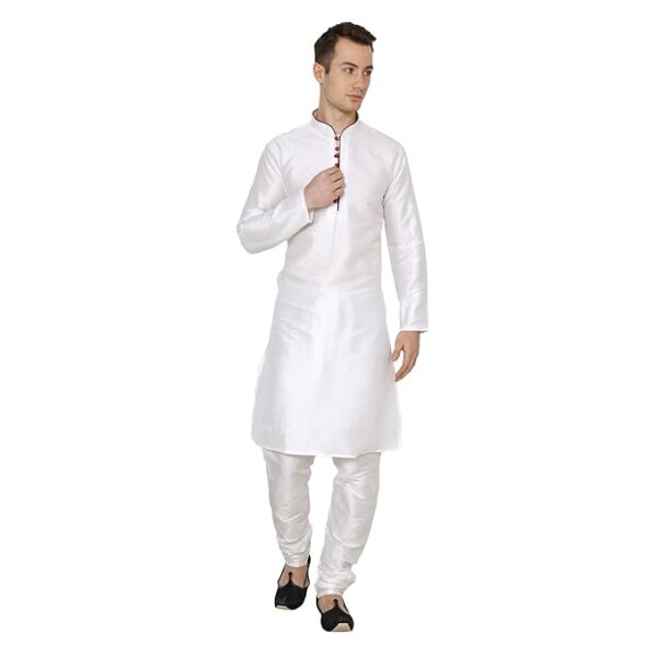 Royal Kurta Men's Silk Blend Kurta Pyjama Set - Image 3
