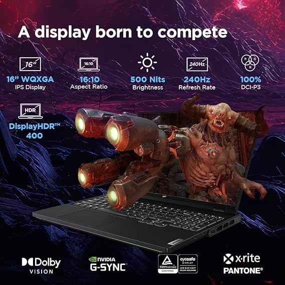 Lenovo Legion Pro 7 Intel Core i9-14900HX 16" (40.6cm) WQXGA IPS 500Nits 240Hz Gaming Laptop (32GB/1TB SSD/Win 11/Office 21/NVIDIA RTX 4090 16GB/100% DCI-P3/3mon Xbox Game Pass/Black/2.6Kg),83DE001JIN - Image 4