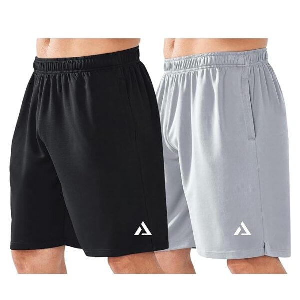 KART BLACK Men’s Athletic Active Wear Shorts | Workout or Gym | Lightweight Quick Dry Polyester Lycra Shorts