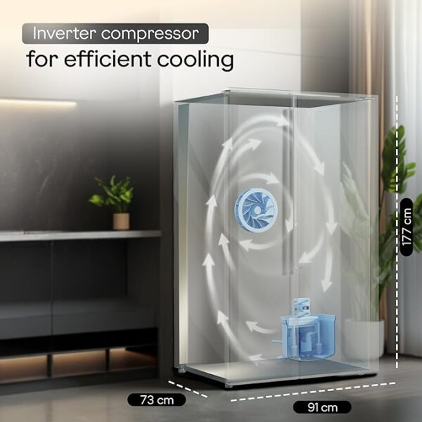 Godrej 600 L Frost Free Smart convertible Zones with Digital Touch Panel, Frost Free Inverter Side By Side Refrigerator(2025 Model, RS EONVELVET 646C RIT OP RS, Opera Rose) - Image 2