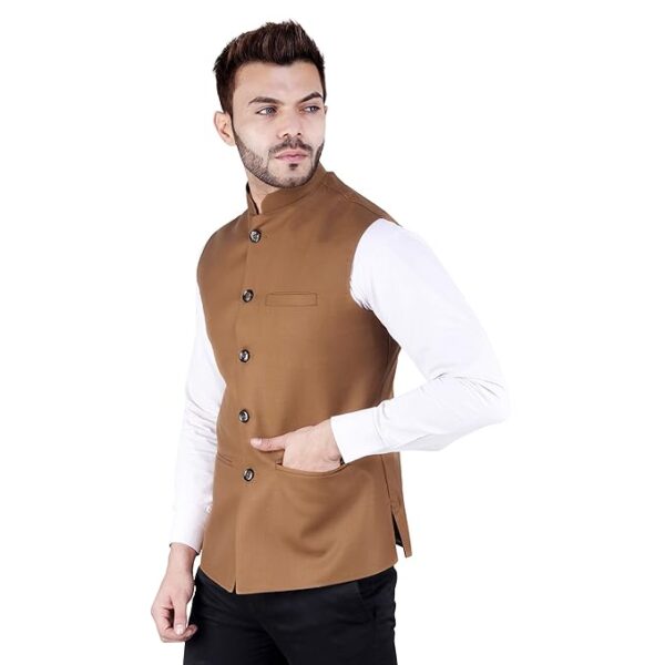 Badoliya & Sons Men's Nehru Jacket/Waistcoat Cotton Fabric - Image 5