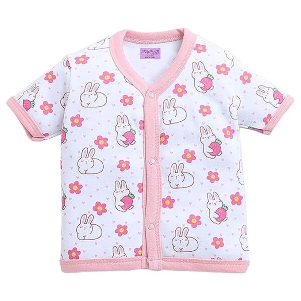 Baby Cotton Front Open Half Sleeves Top Half Sleeve Jhabala,Regular Fit T-Shirt,Multicolor Print - Image 4