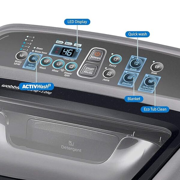 Samsung 6.2 Kg Fully-Automatic Top-Loading Washing Machine (WA62N4422BS/TL, Silver, ActivWash+) - Image 5