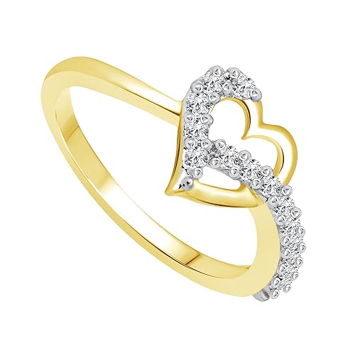 Cz Collection Non-precious Metal Alloy and American Diamond Lovable Heart Ring for Women - Image 2