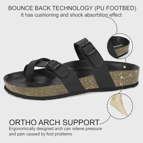 Centrino Men's Cushion Sliders/Slippers | PU Padding on the Footbed | Bounce Back Technology | Comfortable & LightWeight | Waterproof & Everyday Flip Flops for Gents (7312) - Image 5