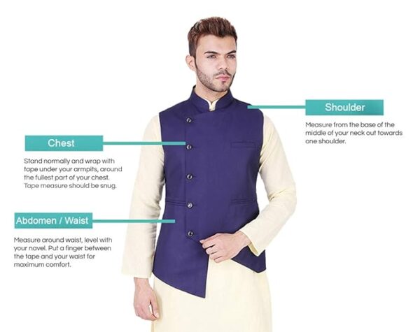 Badoliya & Sons Men's Nehru Jacket/Waistcoat Cotton Fabric - Image 2
