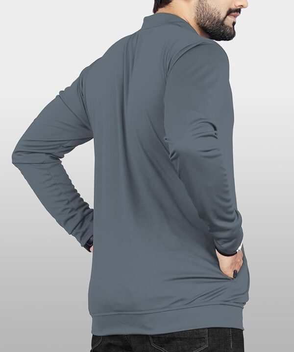 FIBREZA Men Solid Lycra Sports Jacket Long Sleeves Full Zip with Pocket Gym, Running & Travel Upper Wear - Image 4