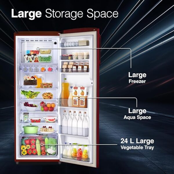 Godrej 268 L 3 Star Turbo Cooling Technology Ensuring Faster Cooling Direct Cool Single Door Refrigerator With Advanced Inverter Technology (RD EMARVEL 290C THI FU WN, Fusion Wine) - Image 5