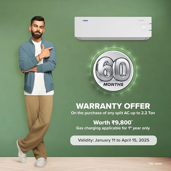 Blue Star 1.5 Ton 5 Star, 60 Months Warranty, WiFi Smart Inverter Split AC (Copper, Convertible 5 in 1 Cooling, Multi Sensors, Self Diagnosis, IC518YNURS, White) - Image 3