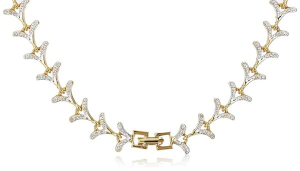 Estele Delightful Gold Plated Necklace Jewellery American Diamond Necklace Set for Women - Image 3