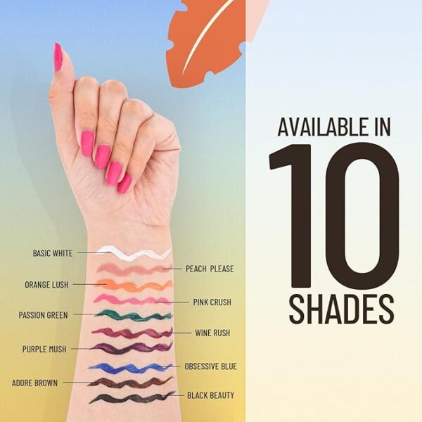 Swiss Beauty Colour Me Bright Matte finish Sketch Eyeliner with soft pen tip applicator | Quick Drying | Waterproof, smudge-proof eyeliner | Shade - Adore Brown, 0.7ml - Image 2