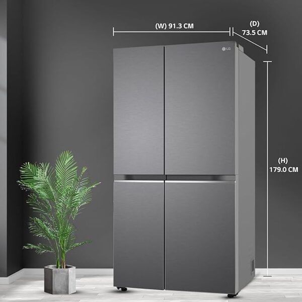 LG 650 L Frost Free Smart Inverter Double Door Side By Side Refrigerator(, Gl-B257Hds3, Dazzle Steel, Convertible) - Image 4