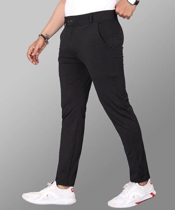 Mehrang Men's Stretchable Stretchable Formal Pant Trousers | Stylish Slim Fit Men's Wear Trousers for Office or Party | Polycotton Knitted Fabric - Image 2