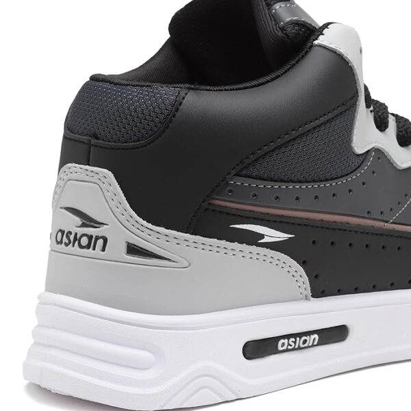 ASIAN Men's White Casual Sneaker Hi-Neck Shoes with Synthetic Upper Lightweight Comfortable Mid Top Sneaker Shoes for Men's & Boy's Boston-11 - Image 3