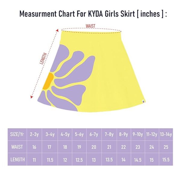 KYDA KIDS® Girls 100% Cotton Printed Skirt Attached with Inner Lycra Shorts(Pack of 1) - Image 4