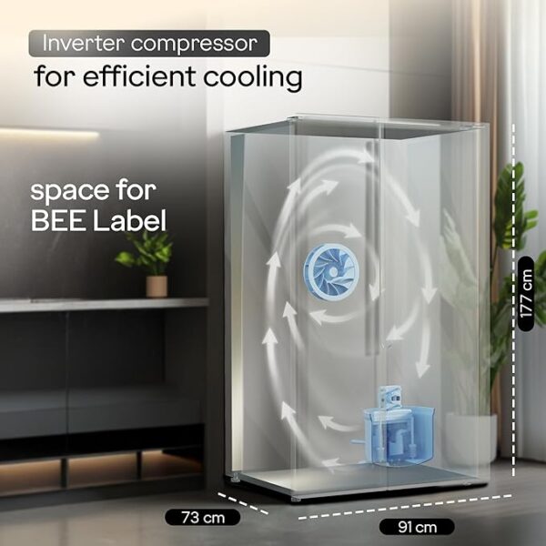 Godrej 600 L Frost Free Smart Convertible Zones with Toughened Glass Door and Digital Touch Panel, Frost Free Inverter Side By Side Refrigerator(2025 Model, RS EONVELVET 646C RIT OP BK, Opera Black) - Image 2