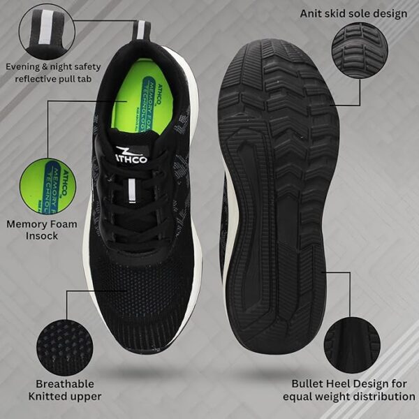 ATHCO Mens Houston Memory Foam Comfort Shoes|Running|Walking|Training|Gym|Jogging|Sneaker|Athletic|Laceup|Flexible|Lightweight|Dailyuse|Sports|Casual|ExtraSoft|Fitness - Image 5