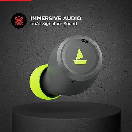 Boat Airdopes 391 Bluetooth Truly Wireless in Ear Earbuds with Qualcomm aptx & CVC, 23 Hours Playback, ASAP Charge, IWP Technology, IPX4, Bluetooth v5.0, Type-c Port and with mic (Spirit Lime) - Image 5