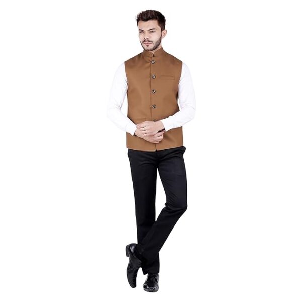 Badoliya & Sons Men's Nehru Jacket/Waistcoat Cotton Fabric - Image 3