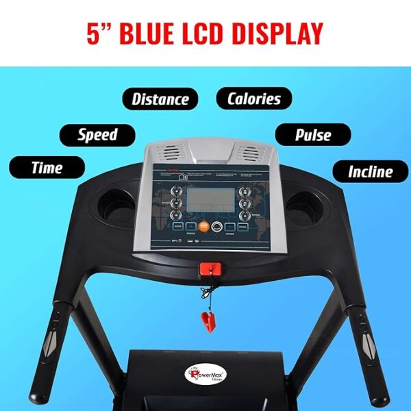 PowerMax Fitness TDM-111 (4HP Peak) Motorized Treadmill for Home Use 12-Pre Set Promax Workout Session【Max User Wt.110kg|8 Level Manual Incline |Top Speed:14 Km/hr | Spring Resistance | Foldable】 - Image 2