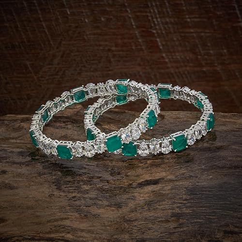 KUSHAL'S Fashion Jewellery Polished Zircon Bangle With Fixed Clouser | Best For Gifting & Special Occasion | Bangle For Women - Image 4