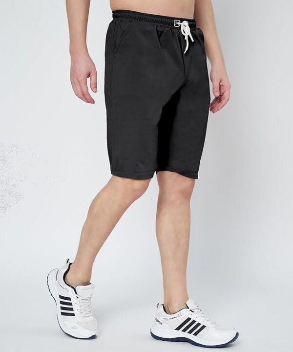 Mehrang Athletic Shorts for Men, with White Side Stripes, Drawstring Waist, Casual Sports Wear for Men - Image 4