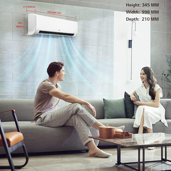 LG 1.5 Ton 4 Star Inverter Split AC (Copper, 5-in-1 Convertible Cooling, HD Filter with Anti-Virus Protection, MS-Q18KNYA, White), large - Image 2