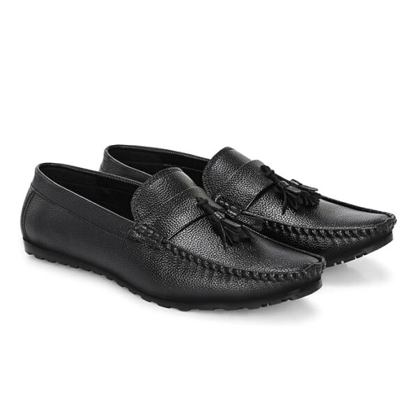 Tassillo Men's Leather Casual Loafer Moccasins & Tassel Shoes for Office Wear Shoes/Semi Formal Shoe for Party, Wedding Slip-On Loafer/Solid Stylish Lightweight and Comfortable Shoe - Image 2