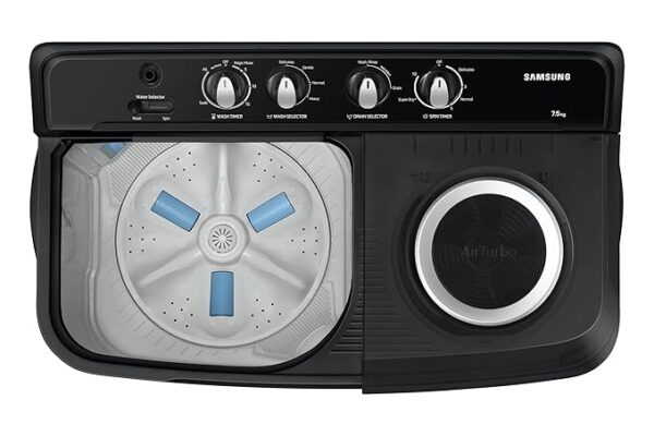 Samsung 7.5 kg, 5 Star, Semi-Automatic Top Load Washing Machine (WT75C3200GG/TL, Air Turbo Drying, Light Gray) - Image 6