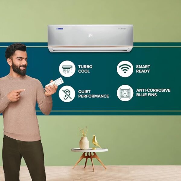 Blue Star 2 Ton 3 Star Hot and Cold Inverter Split AC (Copper, Convertible 5 in 1 Cooling, 4 Way Swing, Multi Sensors, Dust Filter, Blue Fins, Self Diagnosis, IC324DNUHC, White) - Image 7