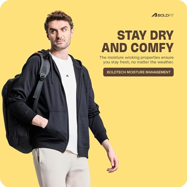 Boldfit Hoodies for Men Stylish Sweat Shirt Men Winter Jacket for Men Winter Wear for Men Thermal Insulation Mens Jacket Full Zipper Pullover for Men Fleece Sweatshirt for Man Hoodies for Man Hoodie - Image 4